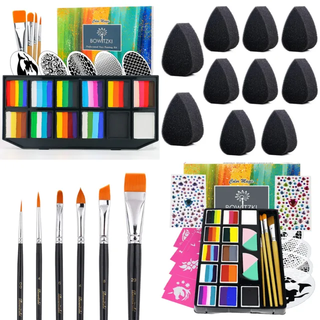 Bowitzki Professional Face Paint kit Split Cakes 1 Stroke Body Paint  Brushes Set