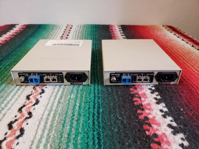 Lot of 2 MRV NC316BU-1/AC Fiber Driver Chassis & EM316G/MX Fiber Converter
