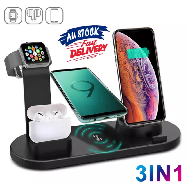 4 in1 QI Wireless Charger Charging Dock Station for Apple Watch / iPhone/ Pods