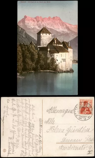 Veytaux Schloss Chillon Château de Chillon et la Dent du Midi 1912