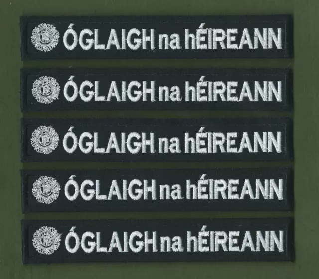 Irish Defence Forces X 5 Name Strips Name Tags Óglaigh na hÉireann Black & White