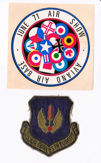 🧑🏼‍✈️ Adesivo Militare Aviano Air Base Air Show 1971 U.s. Air Force + Patch