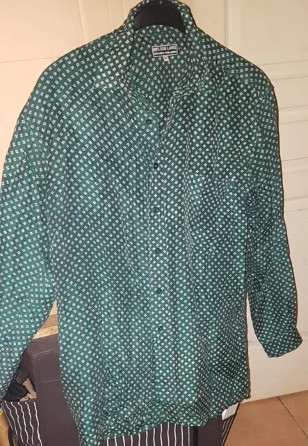 Chemise Taille M/L verte 100% Soie