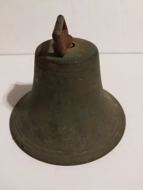 Antique Brass Bronze Cast Horse Sleigh Bell Cast Iron 5" wide 3 1/4 tall