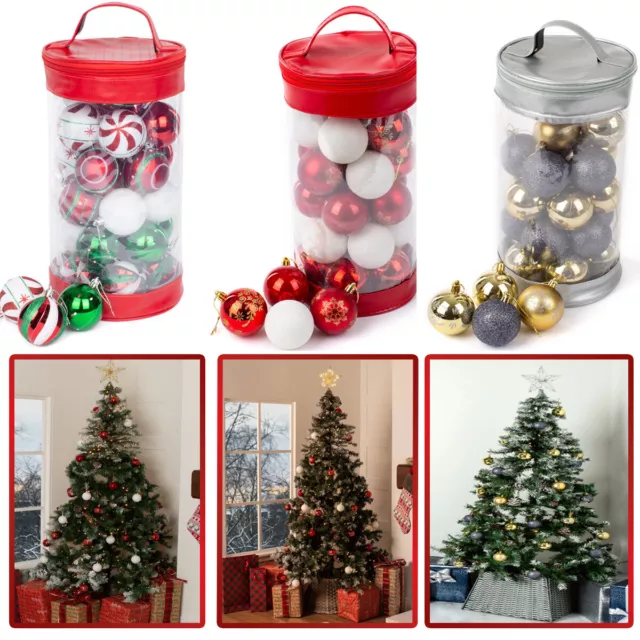 30pcs Mixed Christmas Ornament Baubles Balls Tree Christmas Home Decoration Xmas