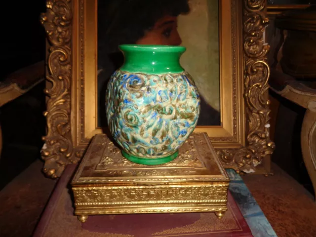 ANTIQUE JULIUS DRESSLER AUSTRIAN ART NOUVEAU/DECO  ART POTTERY VASE 1900-rare