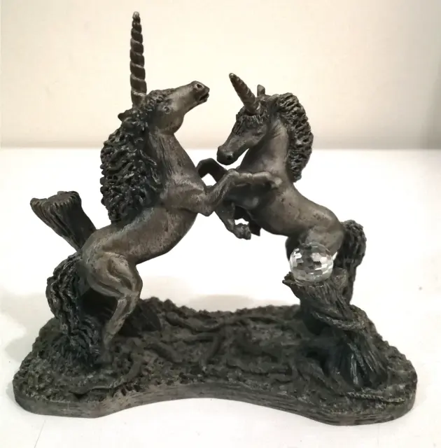 The Meeting Of The Unicorns By Roger Gibbon Wap W UK Pewter Ornament Figurine