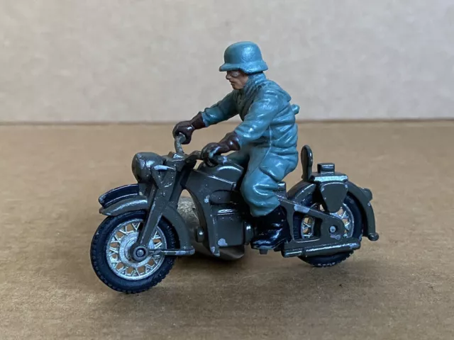 Britains German Army Dispatch Rider And Motorcycle, V-Rare, Green, 9679,