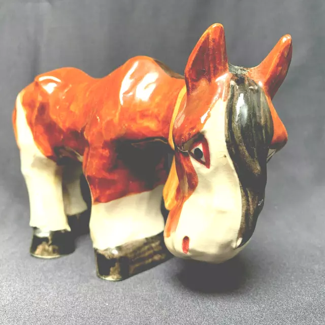 Antique Plow Horse Figurine Ceramic Made In Occupied Japan