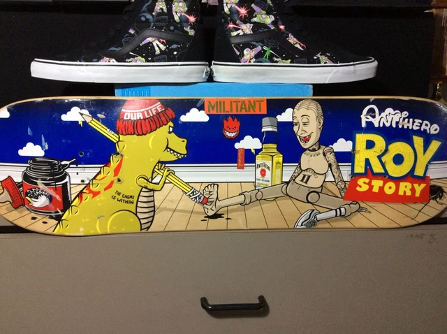 ANTIHERO X TOY story andy roy skateboard deck and vans shoes