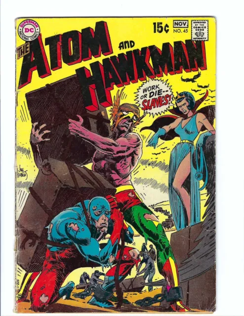 Atom & Hawkman 45, Low Grade, DC 1969, Silver Age, Joe Kubert, Last Issue ⚛️🦅