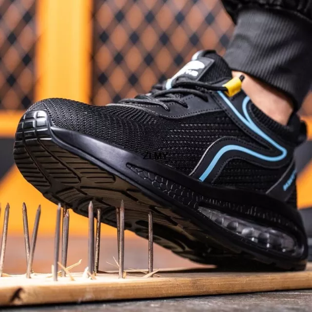 Chaussures de sécurité respirantes à bout en acier pour hommes, baskets EPI