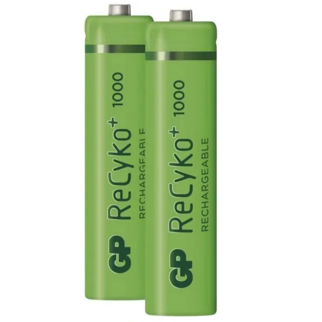 2 x GP AAA ReCyKo Rechargeable  1000 series Batteries mAh