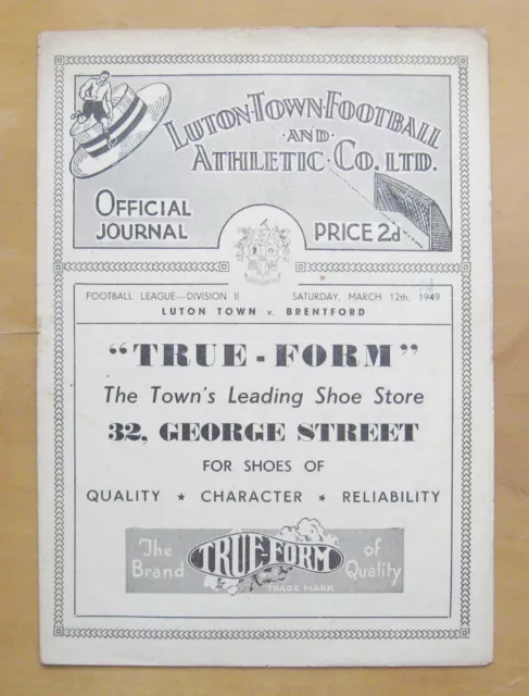 LUTON TOWN v BRENTFORD 1948/1949 *VG Condition Football Programme*