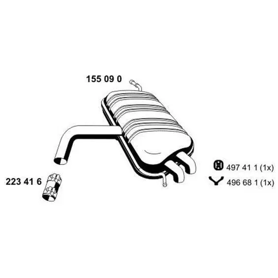 Ernst Endschalldämpfer Nachschalldämpfer z. Bsp. für VW