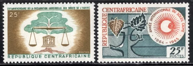 Central African Republic Stamp Scott #33, 34, Set of 2, MLH SCV$2.25