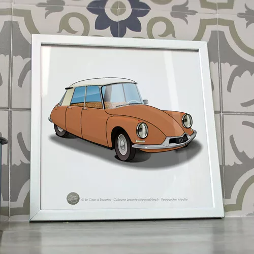 Citroën DS Poster ds citroen ID19 écaille blonde citroen ds id affiche cadeau