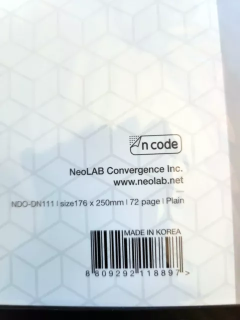 New N plain notebook for NeoLAB smartpen N2 & M1 176 x 250mm / 72 pages 3