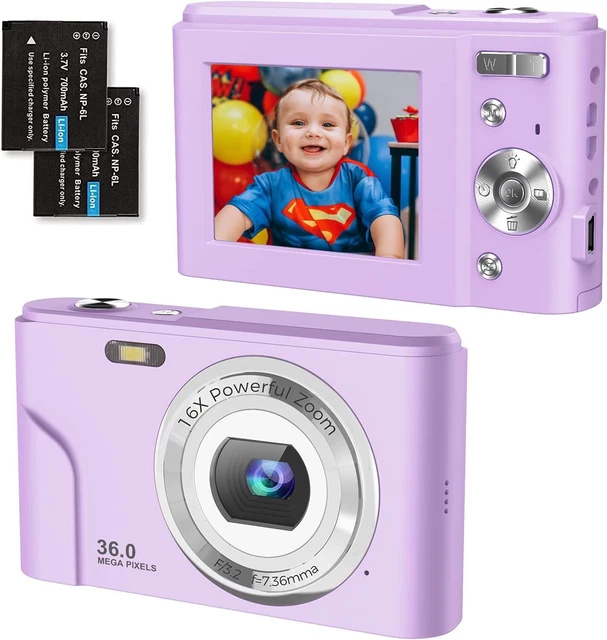 Appareil Photo Numérique Compact 1080P Mini Video Camera 2,4 Pouces 36MP HD LCD