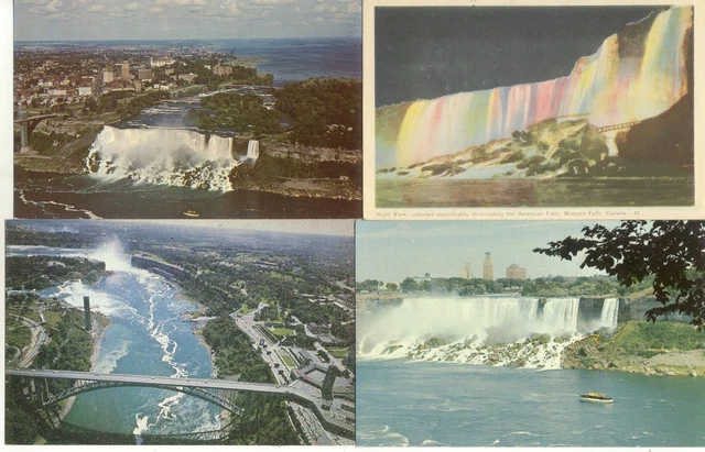 Lot de 4 cartes postales anciennes CANADA ONTARIO niagara falls chutes niagara