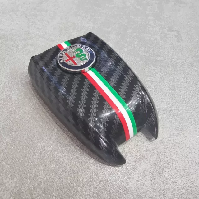 Cover chiave carbonio carbon Alfa Romeo Giulia Stelvio Key shell con logo