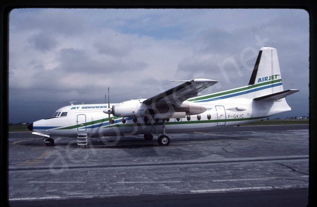 Air Jet Fokker F27 F-GKJC Jul 90 Kodachrome Aircraft Slide/Dia