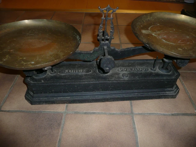 20 kg Waage FORCE 2 Messingschalen Krämerwaage Zeigerwaage Balkenwaage Marktw.