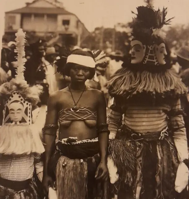 Art tribal africain Ancienne grande Photo Afrique Masque Gabon Congo  Afrique
