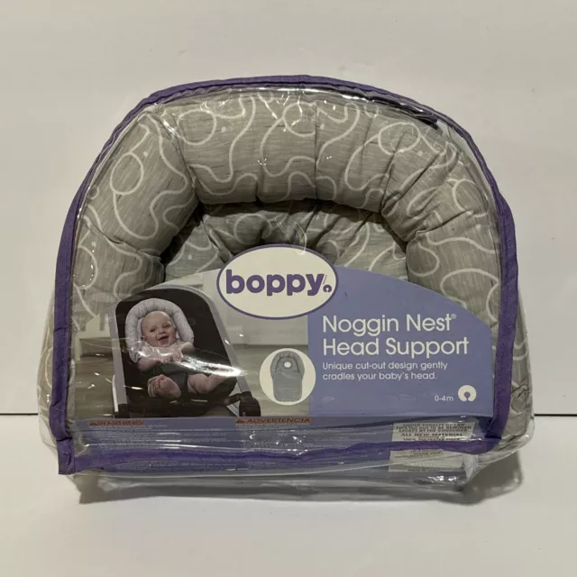 Boppy Noggin Nest Head Neck Support Elephant Print Gray 0-4M Pottery Barn - NEW