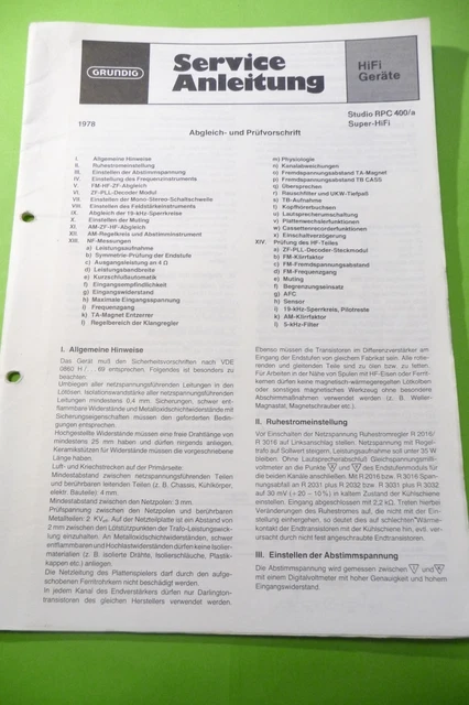Manuale Di Assistenza / Service Book Per Grundig PA 2, PA 3 (usato) - Foto 3