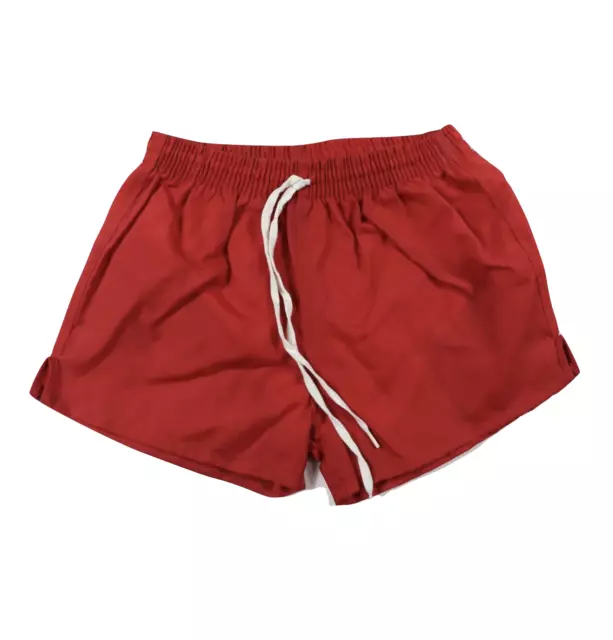NOS Vintage 90s Youth Large Lined Nylon Running Jogging Soccer Shorts Red Blank