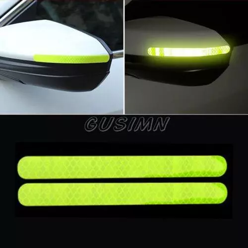 2x Light Green Reflector Car Rearview Mirror Reflective Stickers Tape 16 x 1.5cm