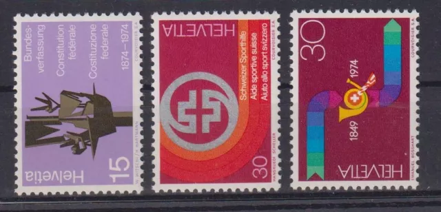 Schweiz: Nr. 1039-1041 ** postfrisch / Jahresereignisse 1974