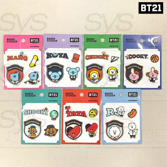 BTS BT21 Official Authentic Goods Badge Sticker Ver2 7SET by Kumhong Fancy