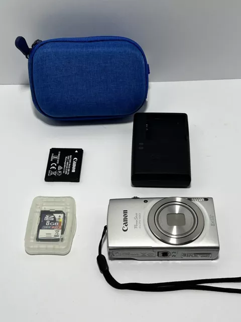 Canon PowerShot ELPH 180 20MP Silver Digital Camera With Battery Charger - Works