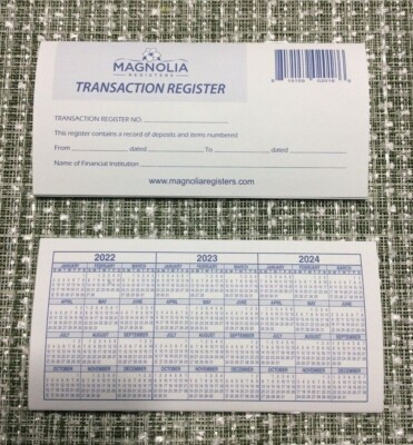1 CHECKBOOK REGISTER With 2022 2023 2024 Calendar $1.69 - PicClick