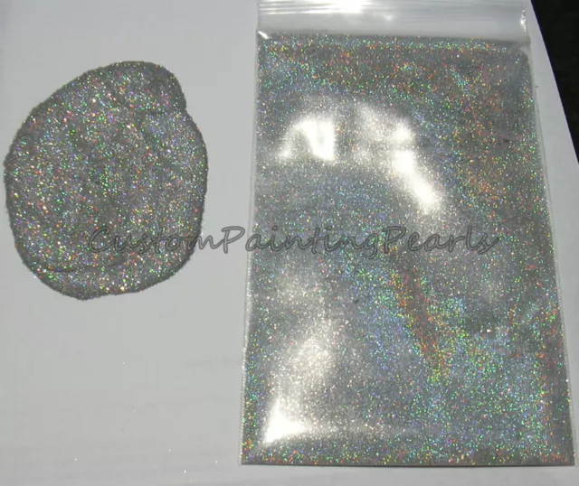 25g Silver Holographic Halo Flakes Kandys URETHANE BASE Lacquer Acrylic Clear 2