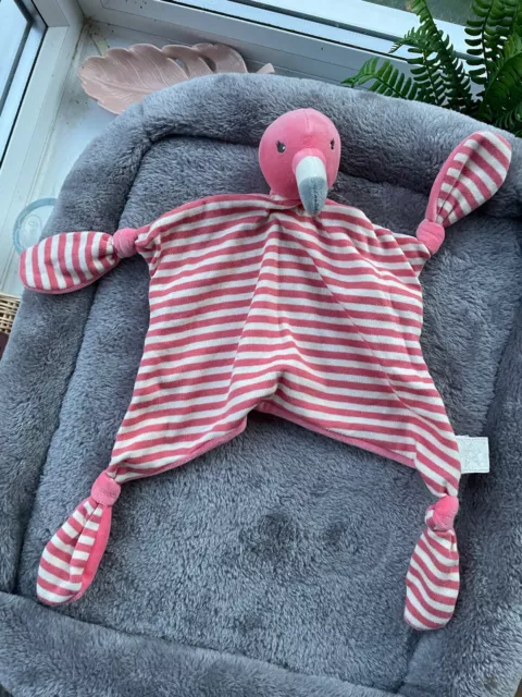 Jojo Maman Bebe Flamingo Soft Toy Comforter pink blankie blanket dou