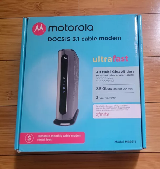 Motorola MB8611 DOCSIS 3.1 2.5 Gbps Cable Modem - Xfinity + More