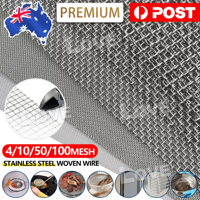 4/10/50 Mesh Stainless Steel Woven Wire Filtration Filter Screen Sheet 20x30cm