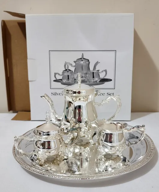 Vintage. Godinger Silver Plated 5 Pcs Mini Coffee Set,never used,in original box