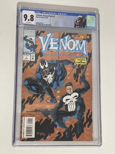 Venom: Funeral Pyre #1 Marvel Comics 1993 Cgc 9.8 Punisher Newsstand Holo-Grafx