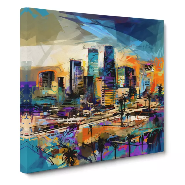 City Of Los Angeles Abstract No.3 Canvas Wall Art Print Framed Picture Decor