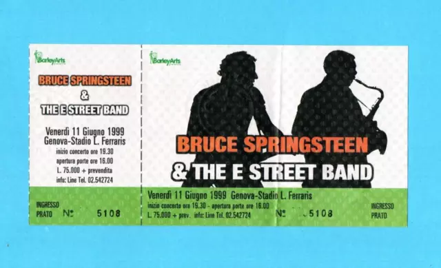 Ggbs-90-Bruce Springsteen-Genova 11/06/1999-Biglietto Concerto/Ticket-Ingr.prato