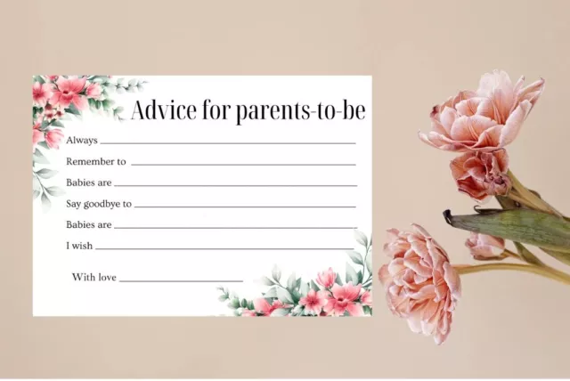 Advice Cards for Parents to be. baby shower or gender reveal games