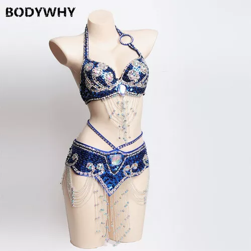 2020 New hot shiny belly dance costume sexy carnival suit show underwear