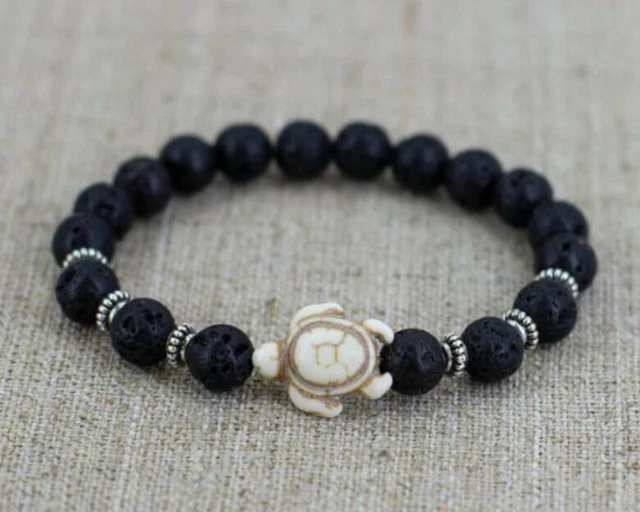 Natural stone volcanic rocks Bracelet Healing Stretchy energy mala Lucky Sutra