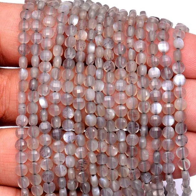Gris Naturel Pierre de Lune Précieuse 3mm-4m Pièce Forme Checker Coupe Facettes
