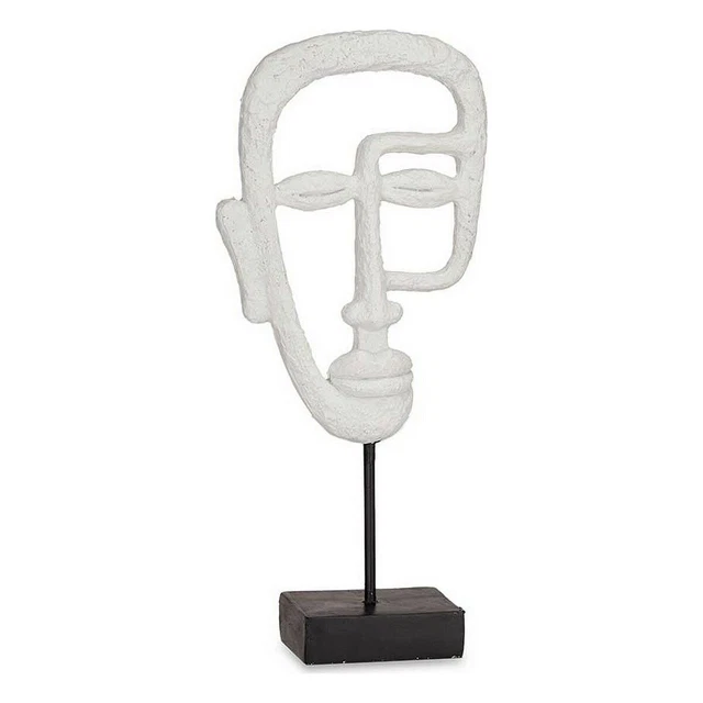 Figura Decorativa Cara Blanco Poliresina [19,5 x 38 x 10,5 cm]