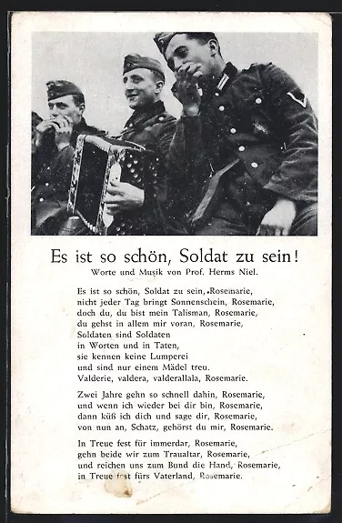 AK Marschlied, Es ist so schön, Soldat zu sein!, Soldaten mit Ziehharmonika